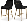 Meridian Furniture Owen Black Velvet Stool (Set of 6)