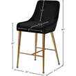 Meridian Furniture Owen Black Velvet Stool (Set of 6)
