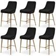 Meridian Furniture Owen Black Velvet Stool (Set of 6)