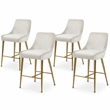 Meridian Furniture Owen Cream Velvet Stool (Set of 4)