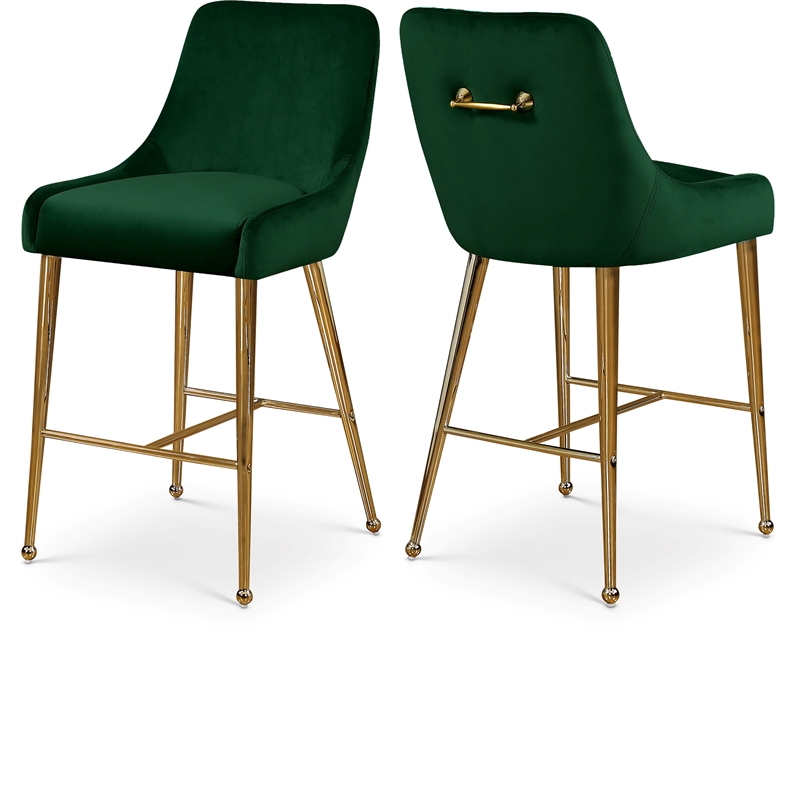 Meridian Furniture Owen Green Velvet Stool (Set of 4)
