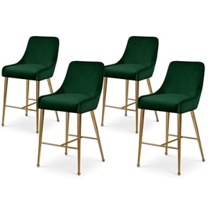 Meridian Furniture Owen Green Velvet Stool (Set of 4)