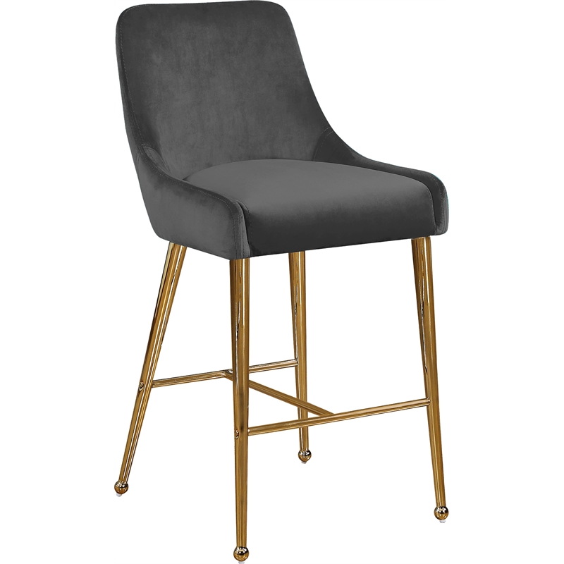 Meridian Furniture Owen Grey Velvet Stool (Set of 4)