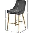 Meridian Furniture Owen Grey Velvet Stool (Set of 4)