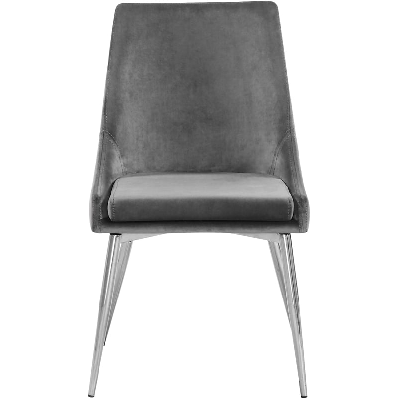 Meridian Furniture Karina Grey Velvet Dining Chair (Set of 6)