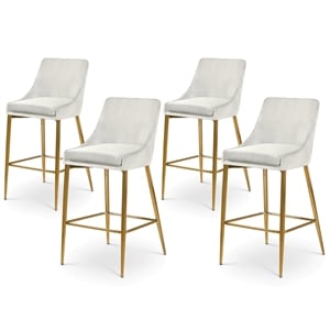 Meridian Furniture Karina Cream Velvet Stool (Set of 4)