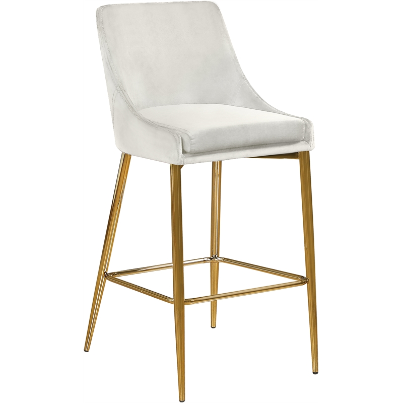 Meridian Furniture Karina Cream Velvet Stool (Set of 6)