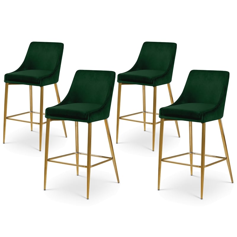 Meridian Furniture Karina Green Velvet Stool (Set of 4)