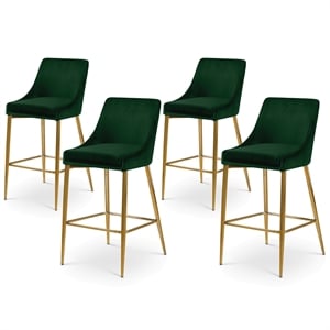 Meridian Furniture Karina Green Velvet Stool (Set of 4)