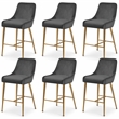 Meridian Furniture Owen Grey Velvet Stool (Set of 6)