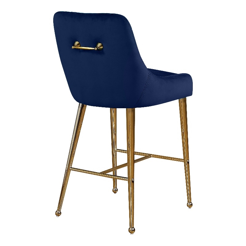 Meridian Furniture Owen Navy Velvet Stool (Set of 6)
