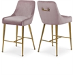 Meridian Furniture Owen Pink Velvet Stool (Set of 6)