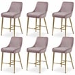 Meridian Furniture Owen Pink Velvet Stool (Set of 6)