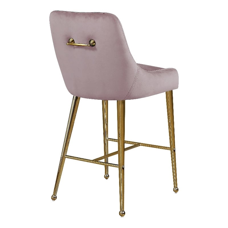 Meridian Furniture Owen Pink Velvet Stool (Set of 6)