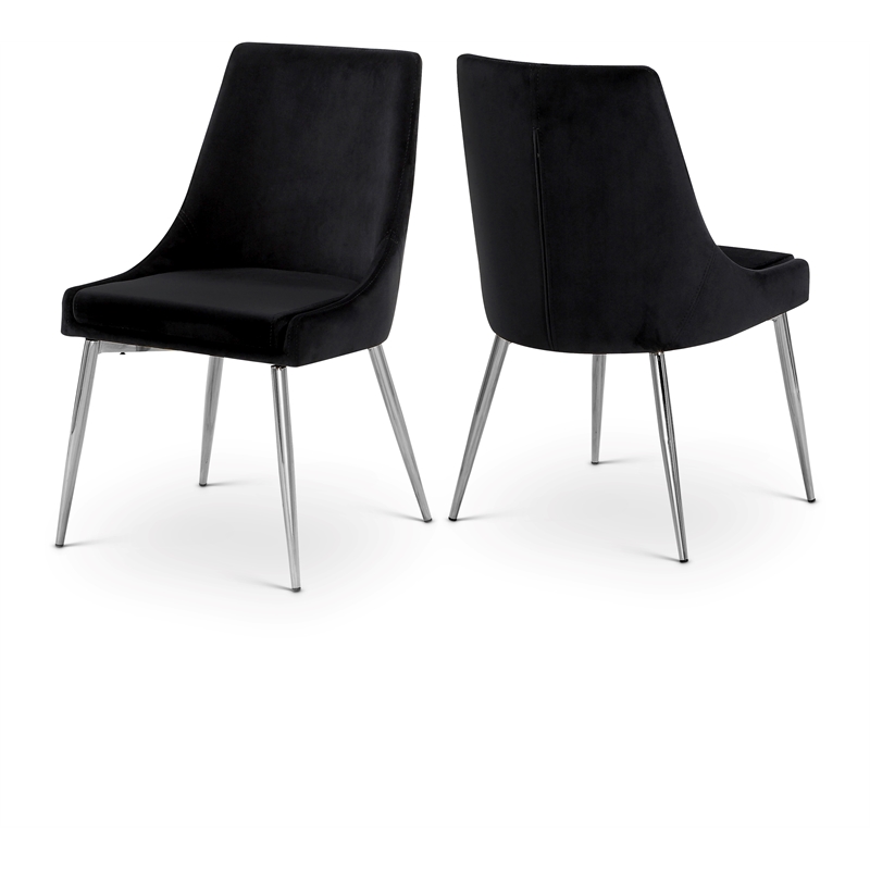 Meridian Furniture Karina Black Velvet Dining Chair (Set of 4)