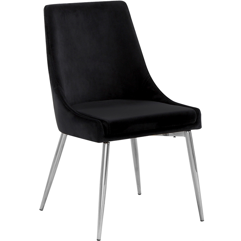 Meridian Furniture Karina Black Velvet Dining Chair (Set of 4)