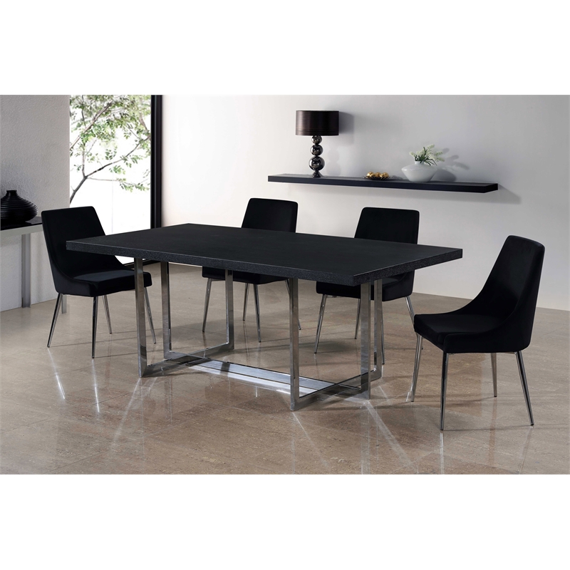 Meridian Furniture Karina Black Velvet Dining Chair (Set of 4)