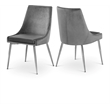Meridian Furniture Karina Grey Velvet Dining Chair (Set of 4)