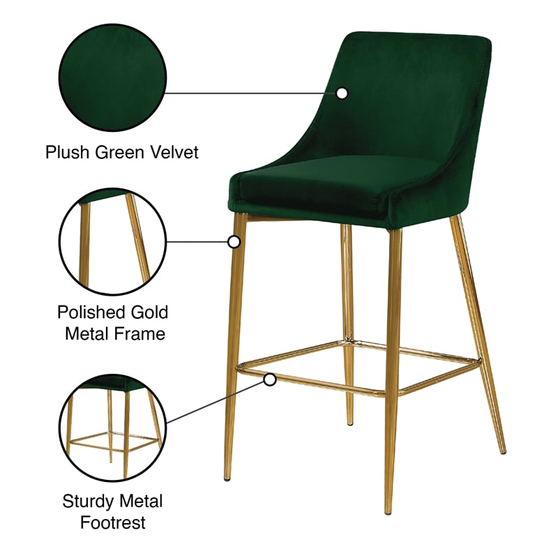 Meridian Furniture Karina Green Velvet Stool (Set of 6)