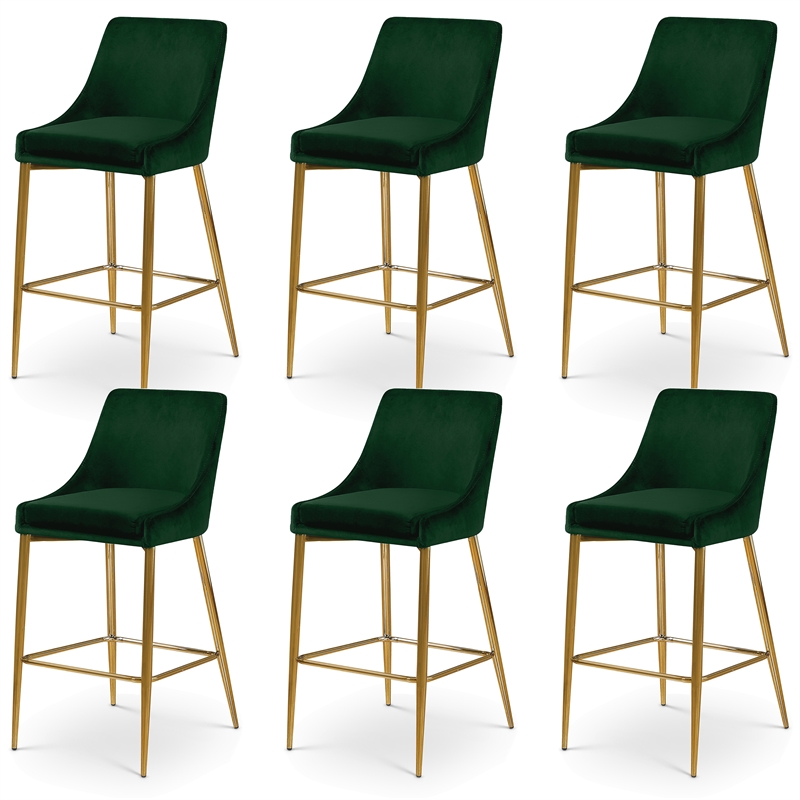 Meridian Furniture Karina Green Velvet Stool (Set of 6)