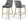 Meridian Furniture Karina Grey Velvet Stool (Set of 4)