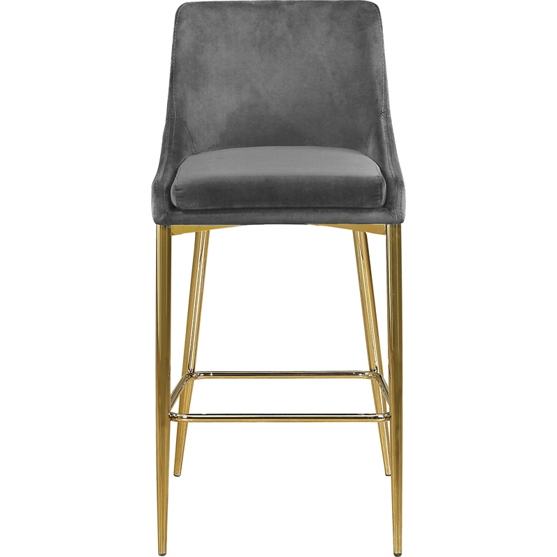 Meridian Furniture Karina Grey Velvet Stool (Set of 4)