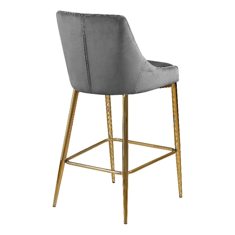 Meridian Furniture Karina Grey Velvet Stool (Set of 4)