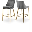 Meridian Furniture Karina Grey Velvet Stool (Set of 6)