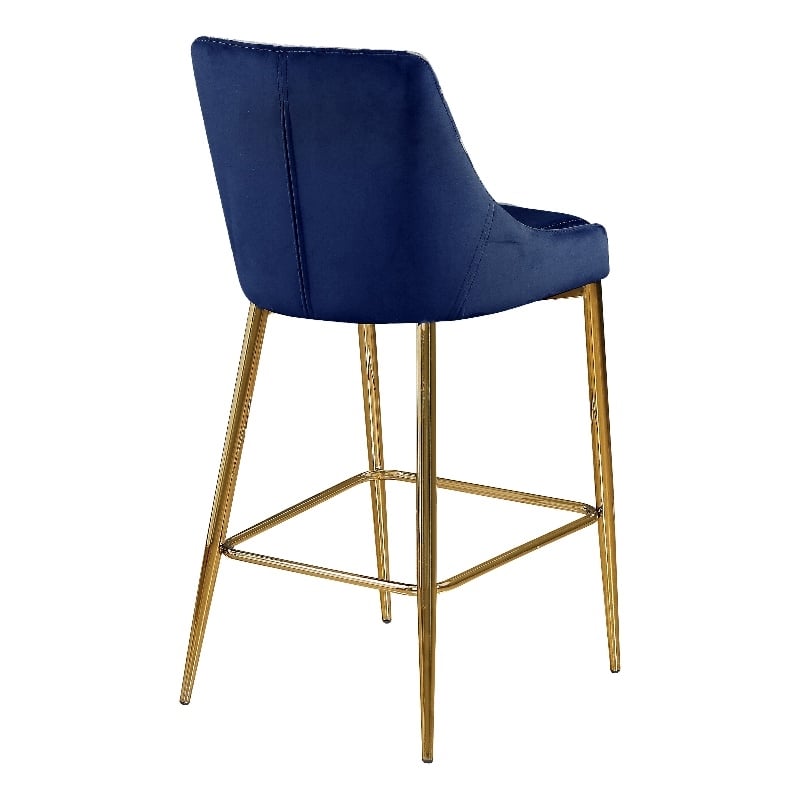 Meridian Furniture Karina Navy Velvet Stool (Set of 4)