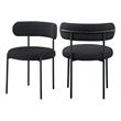 Meridian Furniture Beacon Black Boucle Fabric Dining Chair (Set of 4)