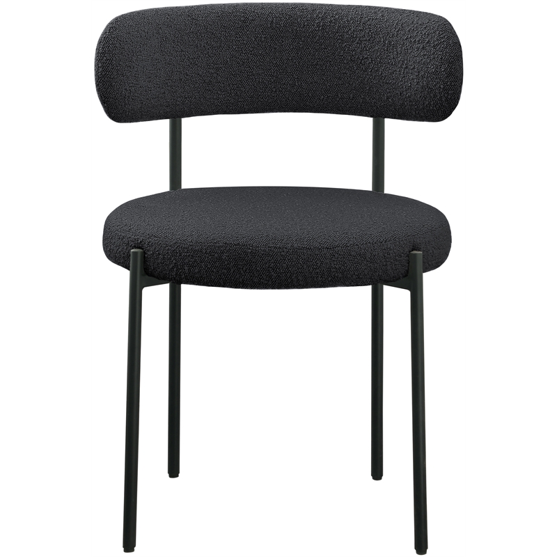 Meridian Furniture Beacon Black Boucle Fabric Dining Chair (Set of 4)