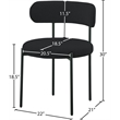 Meridian Furniture Beacon Black Boucle Fabric Dining Chair (Set of 4)