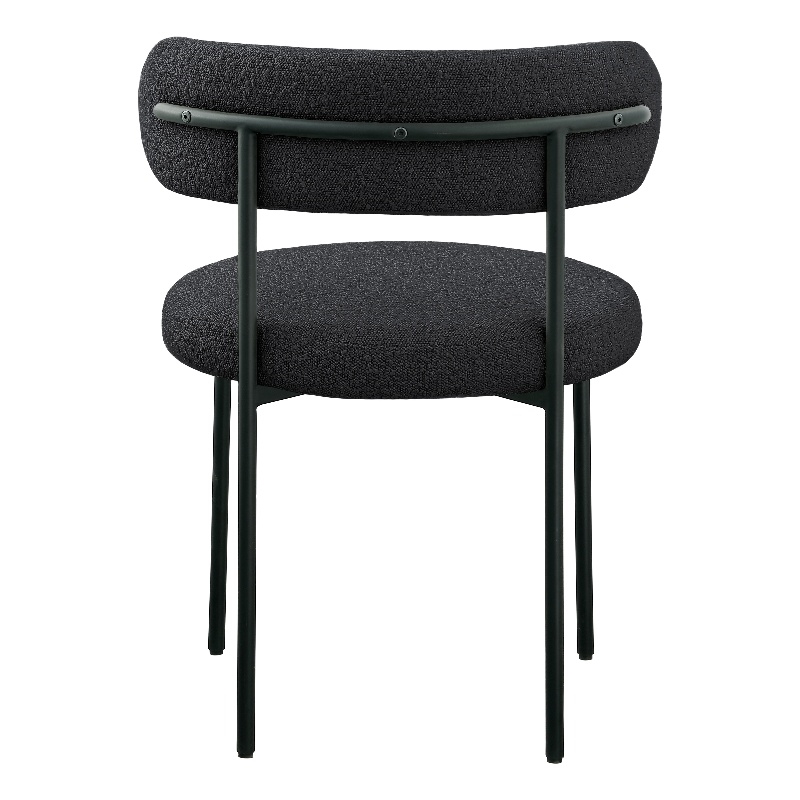 Meridian Furniture Beacon Black Boucle Fabric Dining Chair (Set of 4)