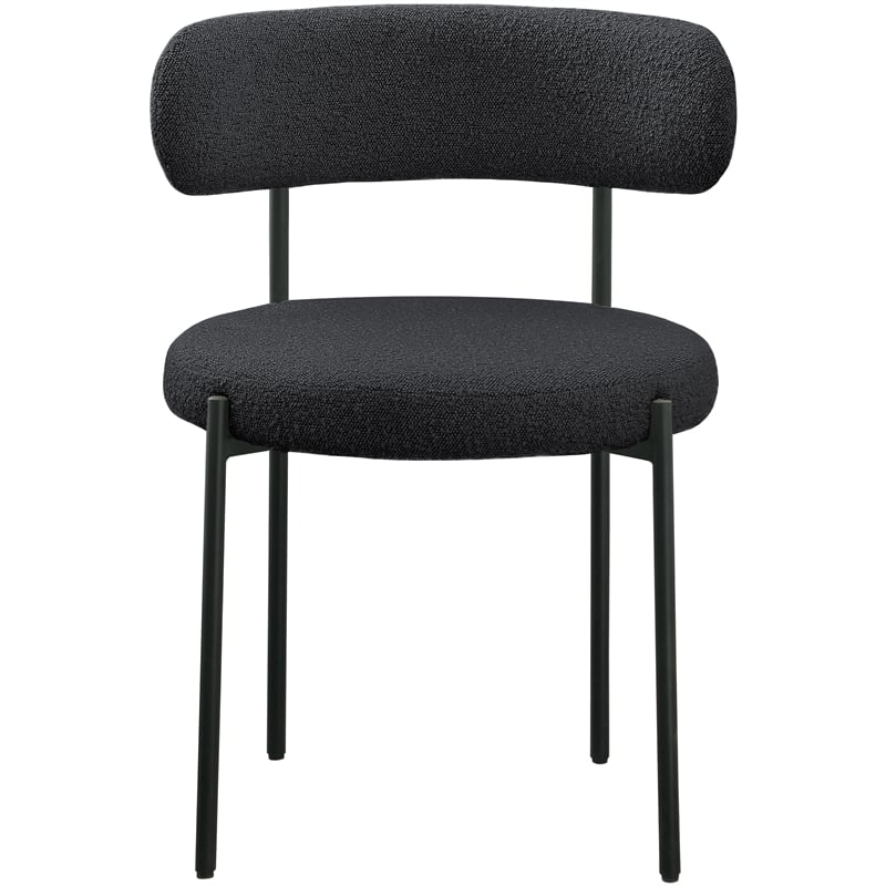 Meridian Furniture Beacon Black Boucle Fabric Dining Chair (Set of 6)