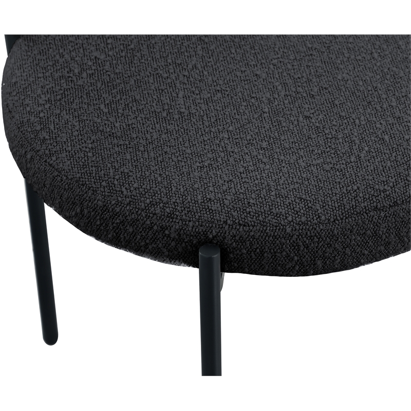 Meridian Furniture Beacon Black Boucle Fabric Dining Chair (Set of 6)