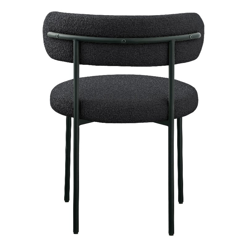 Meridian Furniture Beacon Black Boucle Fabric Dining Chair (Set of 6)