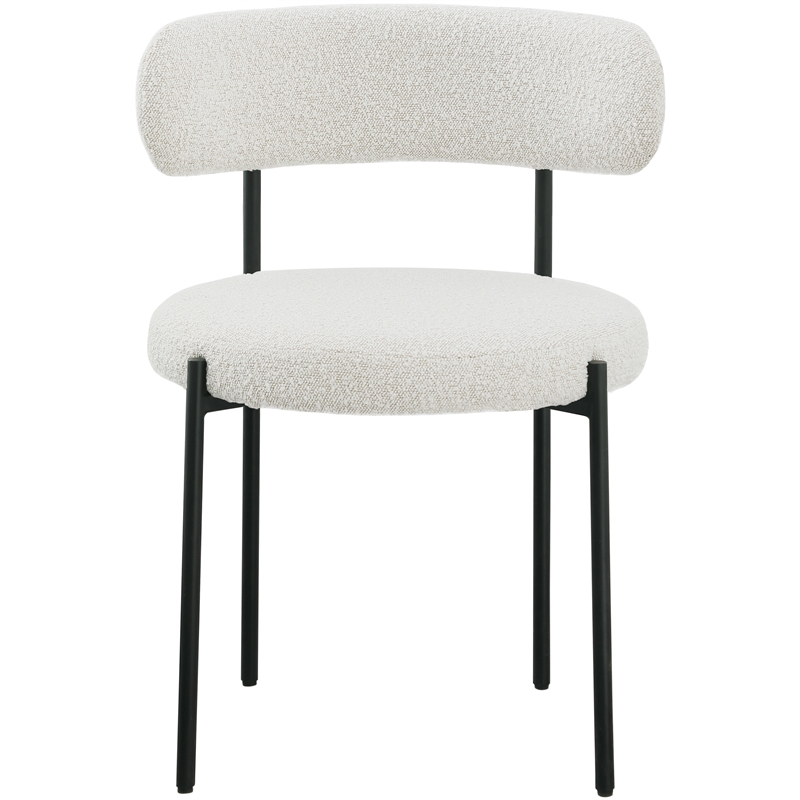 Meridian Furniture Beacon Cream Boucle Fabric Dining Chair (Set of 4)