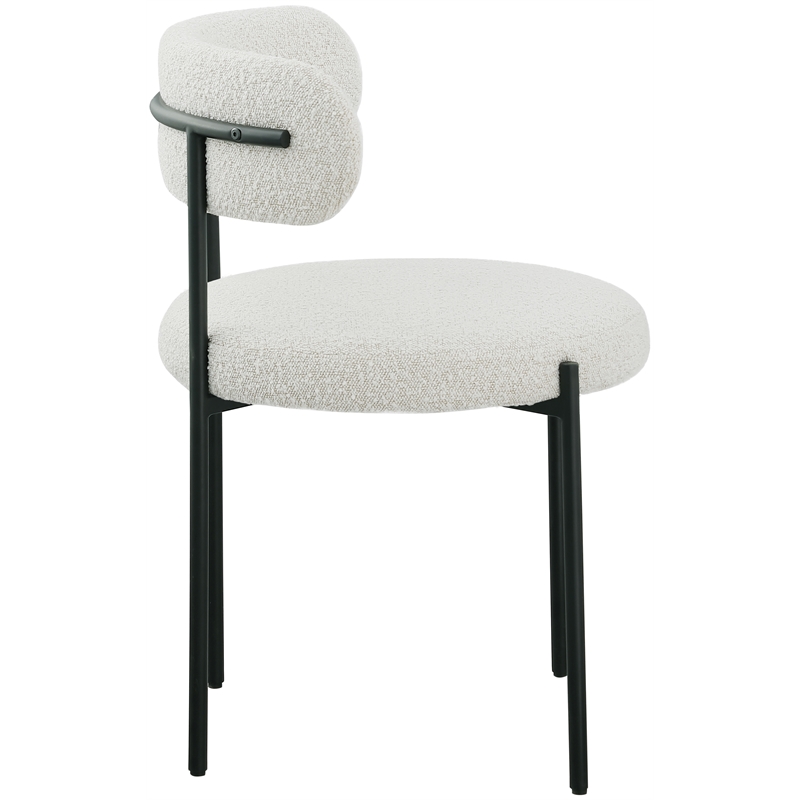 Meridian Furniture Beacon Cream Boucle Fabric Dining Chair (Set of 4)