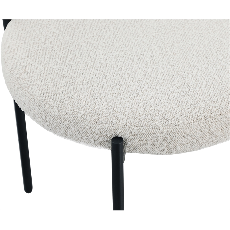 Meridian Furniture Beacon Cream Boucle Fabric Dining Chair (Set of 4)