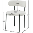 Meridian Furniture Beacon Cream Boucle Fabric Dining Chair (Set of 4)