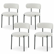 Meridian Furniture Beacon Cream Boucle Fabric Dining Chair (Set of 4)