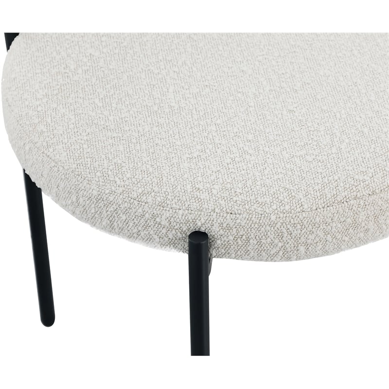 Meridian Furniture Beacon Cream Boucle Fabric Dining Chair (Set of 6)
