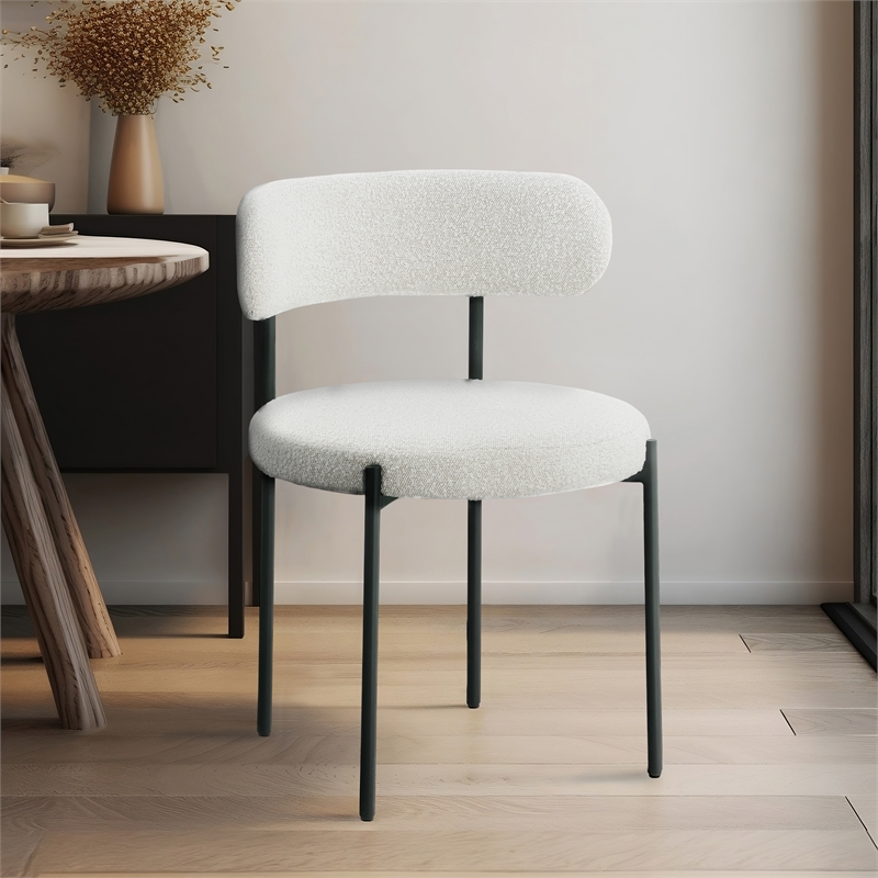 Meridian Furniture Beacon Cream Boucle Fabric Dining Chair (Set of 6)