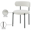 Meridian Furniture Beacon Cream Boucle Fabric Dining Chair (Set of 6)