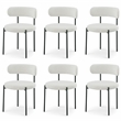 Meridian Furniture Beacon Cream Boucle Fabric Dining Chair (Set of 6)
