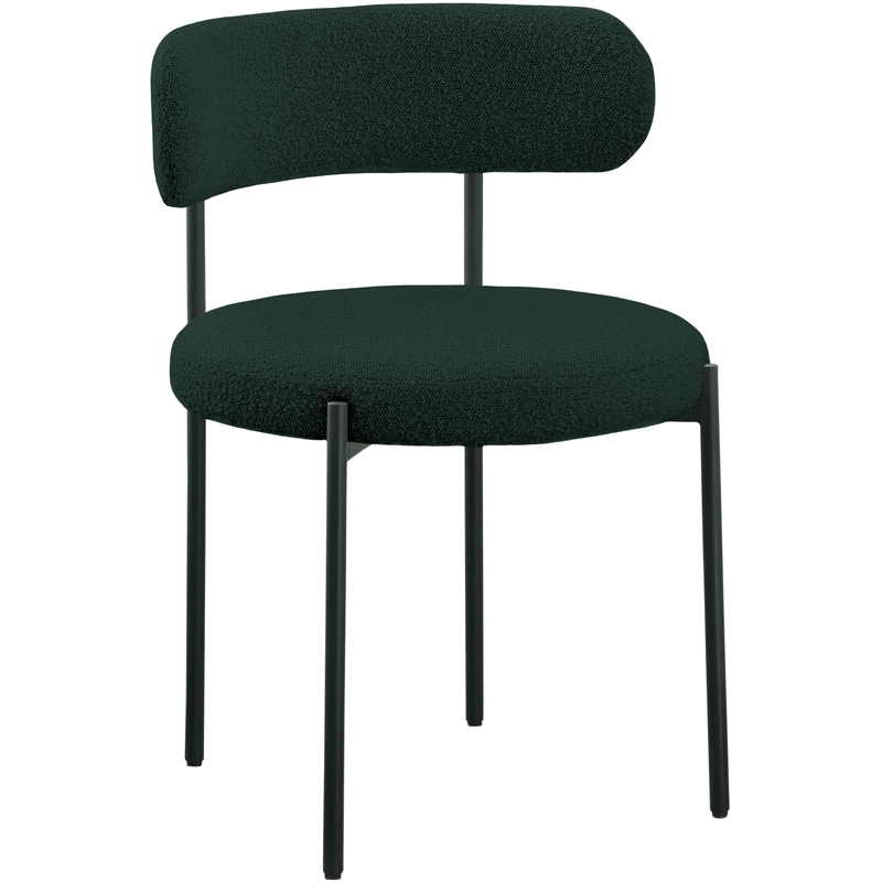 Meridian Furniture Beacon Green Boucle Fabric Dining Chair (Set of 4)