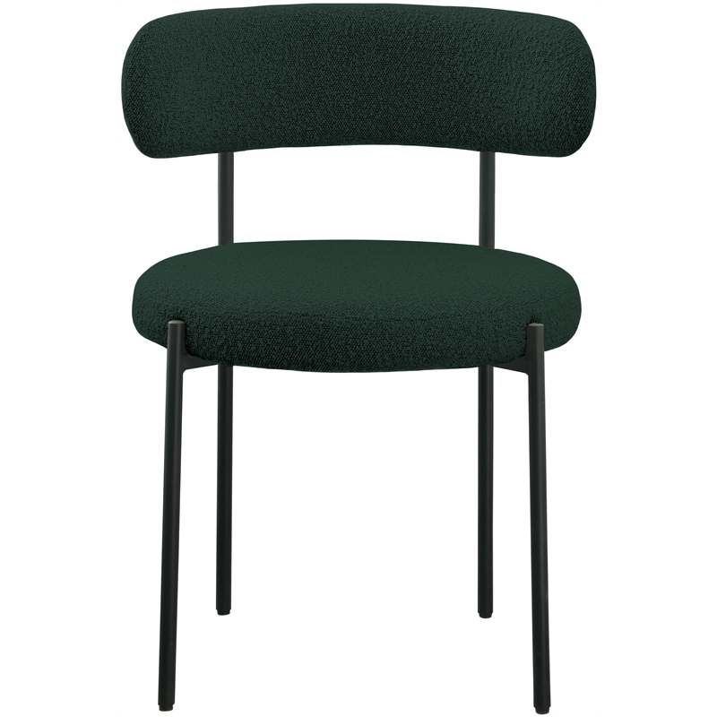 Meridian Furniture Beacon Green Boucle Fabric Dining Chair (Set of 4)