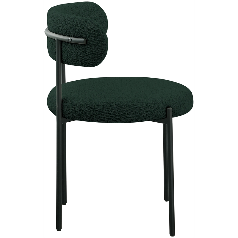Meridian Furniture Beacon Green Boucle Fabric Dining Chair (Set of 4)