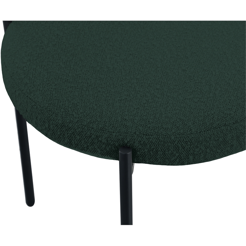 Meridian Furniture Beacon Green Boucle Fabric Dining Chair (Set of 4)