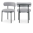 Meridian Furniture Beacon Grey Boucle Fabric Dining Chair (Set of 4)